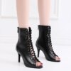 bottines femme de danse latine pour femmes, chaussures à bout ouvert