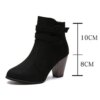bottines femme rétro à talons carrés pour femmes, chaussures hautes
