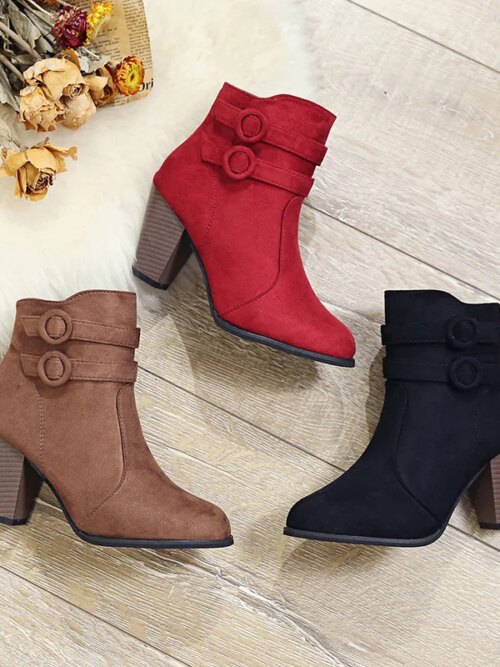 bottines femme rétro à talons carrés pour femmes, chaussures hautes