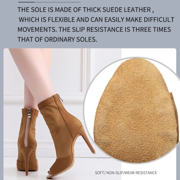 bottines femme de danse à fermeture éclair pour femmes