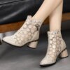 44591-af34c8.jpg bottines femme Sandales en gaze à talons épais avec strass pour femme, bottines en maille