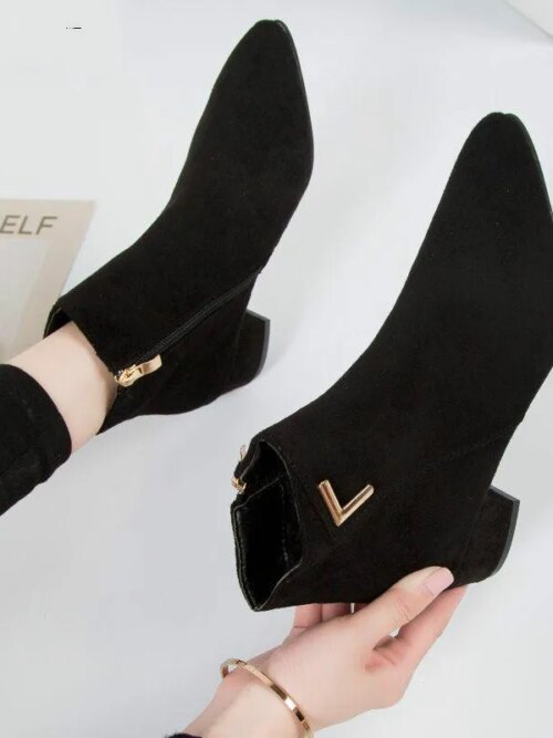 Bottines femme en cuir à talons bas et hauts pour femmes