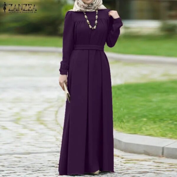 Abaya – robe longue Maxi à manches longues pour femmes, décontractée