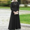 Abaya – robe longue Maxi à manches longues pour femmes, décontractée