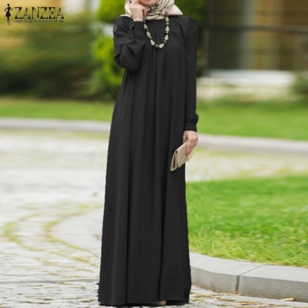 Abaya – robe longue Maxi à manches longues pour femmes, décontractée