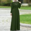 Abaya – robe longue Maxi à manches longues pour femmes, décontractée
