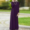 Abaya – robe longue Maxi à manches longues pour femmes, décontractée