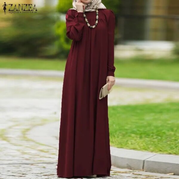 Abaya – robe longue Maxi à manches longues pour femmes, décontractée