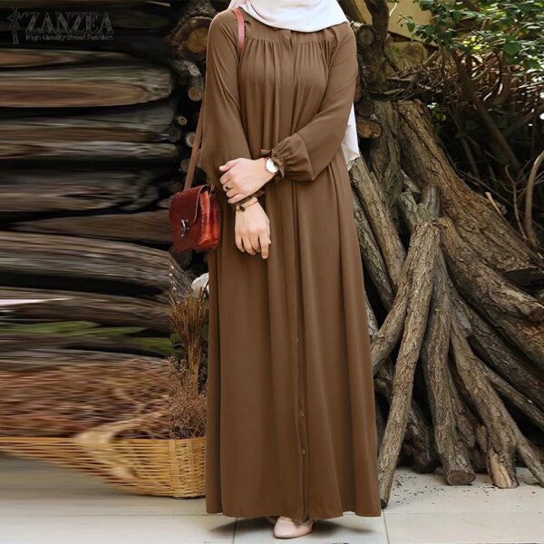Abaya - Robe Hijab Vintage pour Femme, Abaya de Dubaï, Turquie, Couleur Unie, Vêtements Musulmans Islamiques