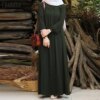 Abaya - Robe Hijab Vintage pour Femme, Abaya de Dubaï, Turquie, Couleur Unie, Vêtements Musulmans Islamiques