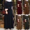 Abaya - Robe Hijab Vintage pour Femme, Abaya de Dubaï, Turquie, Couleur Unie, Vêtements Musulmans Islamiques