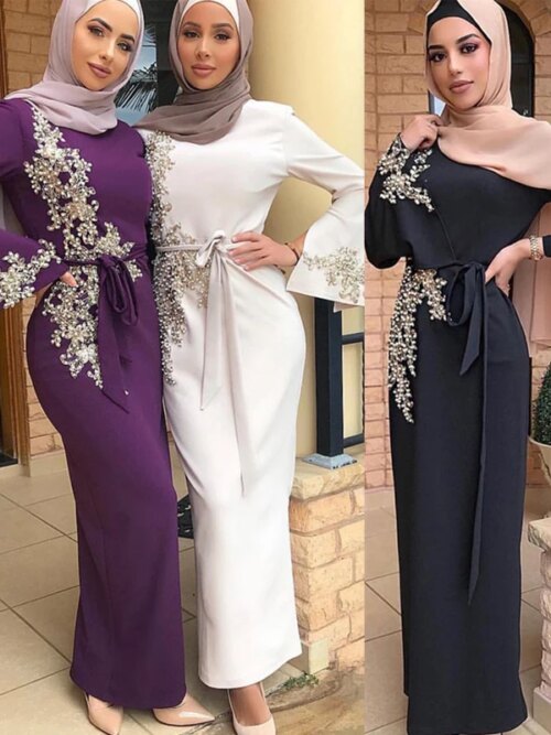Abaya Robe Hijab pour femmes musulmanes, caftan, vêtements islamiques