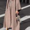 Abaya-Robe musulmane 3 pièces pour femmes, tenue de soirée, kaftan marocain