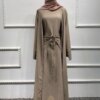 Abaya-Robe musulmane 3 pièces pour femmes, tenue de soirée, kaftan marocain