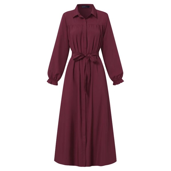 Abaya - Robe Hijab Vintage pour Femme, Abaya de Dubaï, Turquie, Couleur Unie, Vêtements Musulmans Islamiques