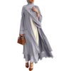 Abaya en mousseline de soie pour femmes, kimono ouvert pour Ramadan Eid Mubarak