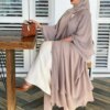 Abaya en mousseline de soie pour femmes, kimono ouvert pour Ramadan Eid Mubarak