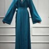 Abaya Robe musulmane lisse et soyeuse pour femmes, Abayas musulmanes longues