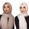 hijab Foulard froissé en coton doux pour femme musulmane, 70x180cm, châles et enveloppes islamiques