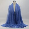 hijab Foulard froissé en coton doux pour femme musulmane, 70x180cm, châles et enveloppes islamiques
