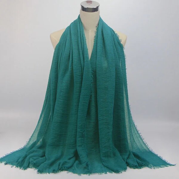 45998-0a5c22.jpg hijab Foulard froissé en coton doux pour femme musulmane, 70x180cm, châles et enveloppes islamiques