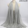 hijab Foulard froissé en coton doux pour femme musulmane, 70x180cm, châles et enveloppes islamiques