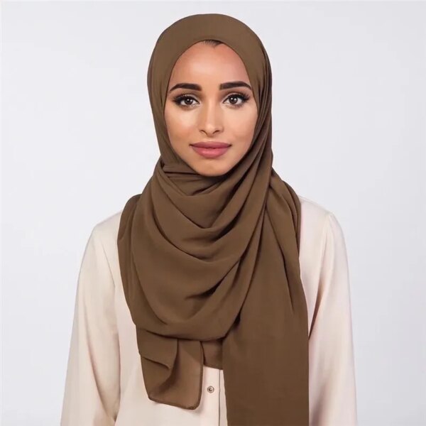 hijab Écharpe en mousseline de soie à bulles pour femmes musulmanes, hijab léger