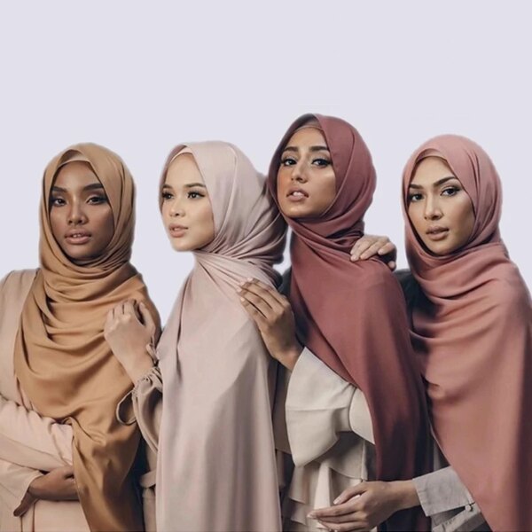 hijab Écharpe en mousseline de soie à bulles pour femmes musulmanes, hijab léger