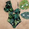 Maillot de bain une pièce à volants, sexy, imprimé floral, pour femme