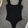 maillot de bain 1 pièce gainant une pièce noir, Vintage, bretelles à volants, Push-Up