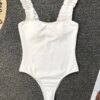 maillot de bain 1 pièce gainant une pièce noir, Vintage, bretelles à volants, Push-Up