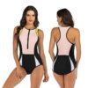 Maillot de bain professionnel une pièce pour femmes, monokini à fermeture éclair