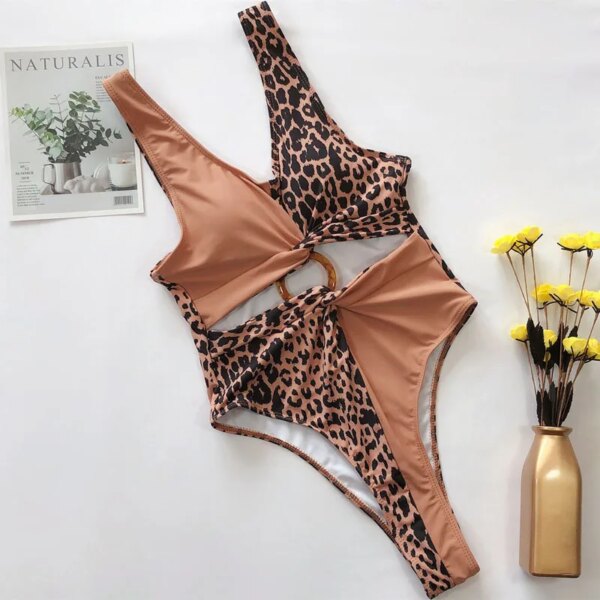 Maillot de bain une pièce imprimé léopard, sexy, amissié, avec franges, pour femmes