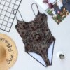 Maillot de bain une pièce imprimé léopard, sexy, amissié, avec franges, pour femmes