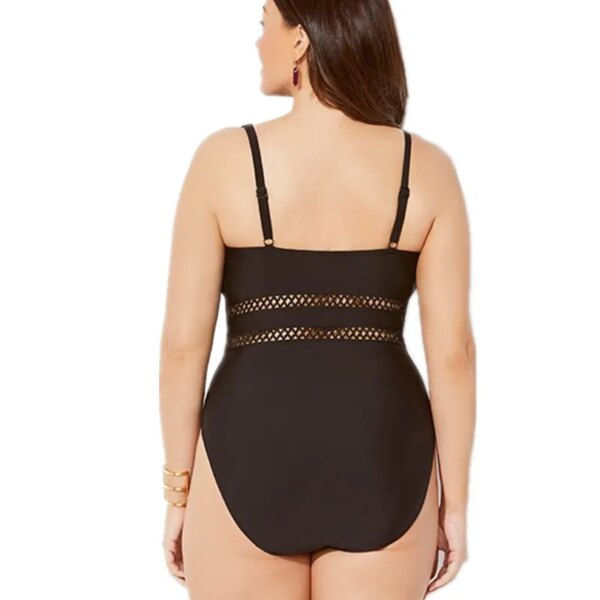 Maillot de bain une pièce noir grande taille pour femme
