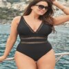 Maillot de bain une pièce noir grande taille pour femme