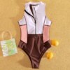 Maillot de bain professionnel une pièce pour femmes, monokini à fermeture éclair