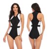 Maillot de bain professionnel une pièce pour femmes, monokini à fermeture éclair