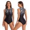Maillot de bain professionnel une pièce pour femmes, monokini à fermeture éclair