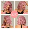 perruque femme BOBO roses, courtes, ondulées naturelles, perruque synthétique pour femme