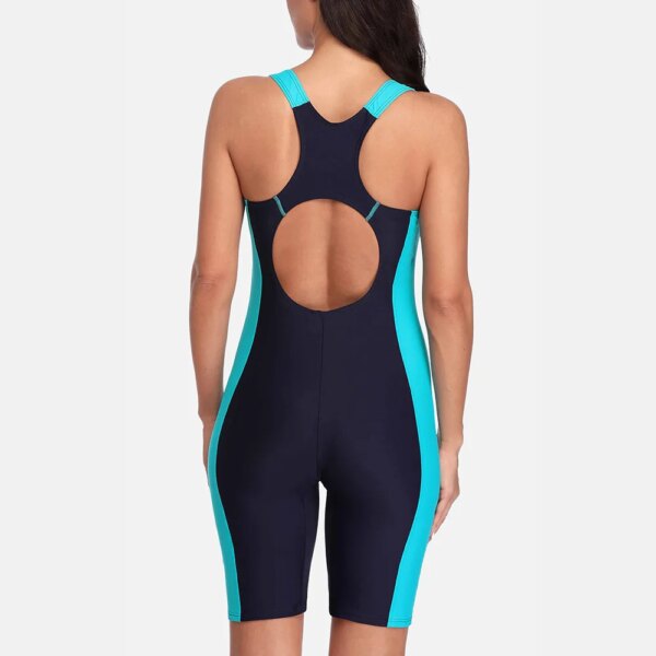 maillot de bain Sport pour femmes, une pièce, longueur aux genoux