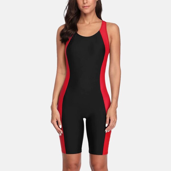 maillot de bain Sport pour femmes, une pièce, longueur aux genoux