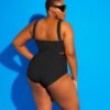 Maillot de bain une pièce grande taille, grande taille, pour femmes