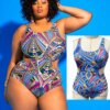 Maillot de bain une pièce grande taille, grande taille, pour femmes