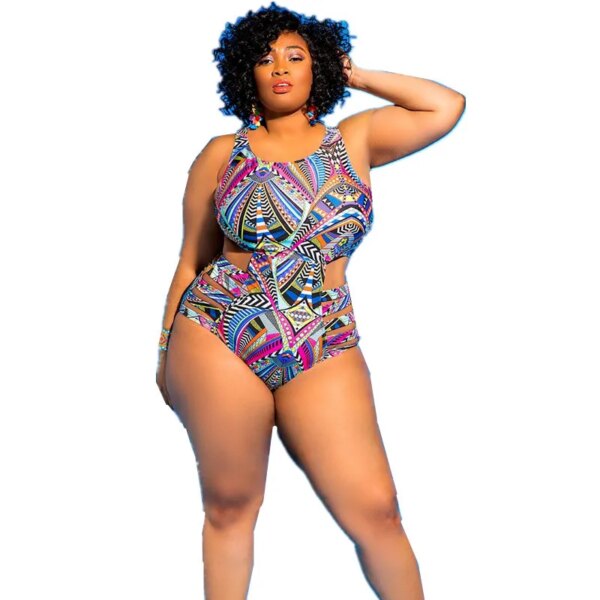 Maillot de bain une pièce grande taille, grande taille, pour femmes
