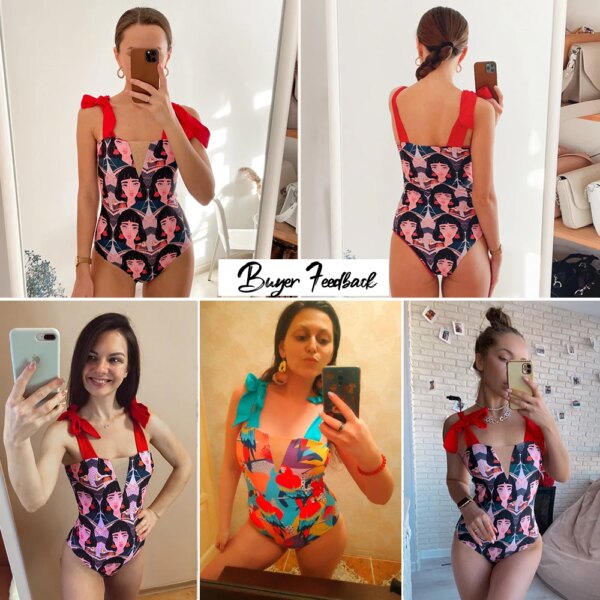 Maillot de bain une pièce pour femmes, mignon, avec nœud, amissié, dos croisé, monokini