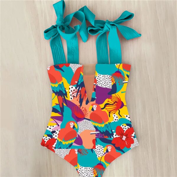 Maillot de bain une pièce pour femmes, mignon, avec nœud, amissié, dos croisé, monokini