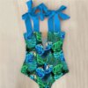 Maillot de bain une pièce pour femmes, mignon, avec nœud, amissié, dos croisé, monokini