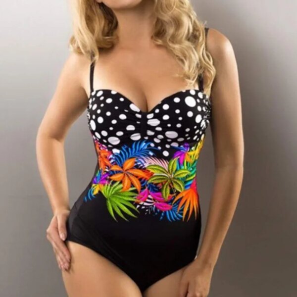 maillot de bain gainant ventre plat imprimé fleuri, sexy, fermé