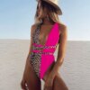 Maillot de bain une pièce, dos nu, bandage, décolleté en V, taille haute, monokini